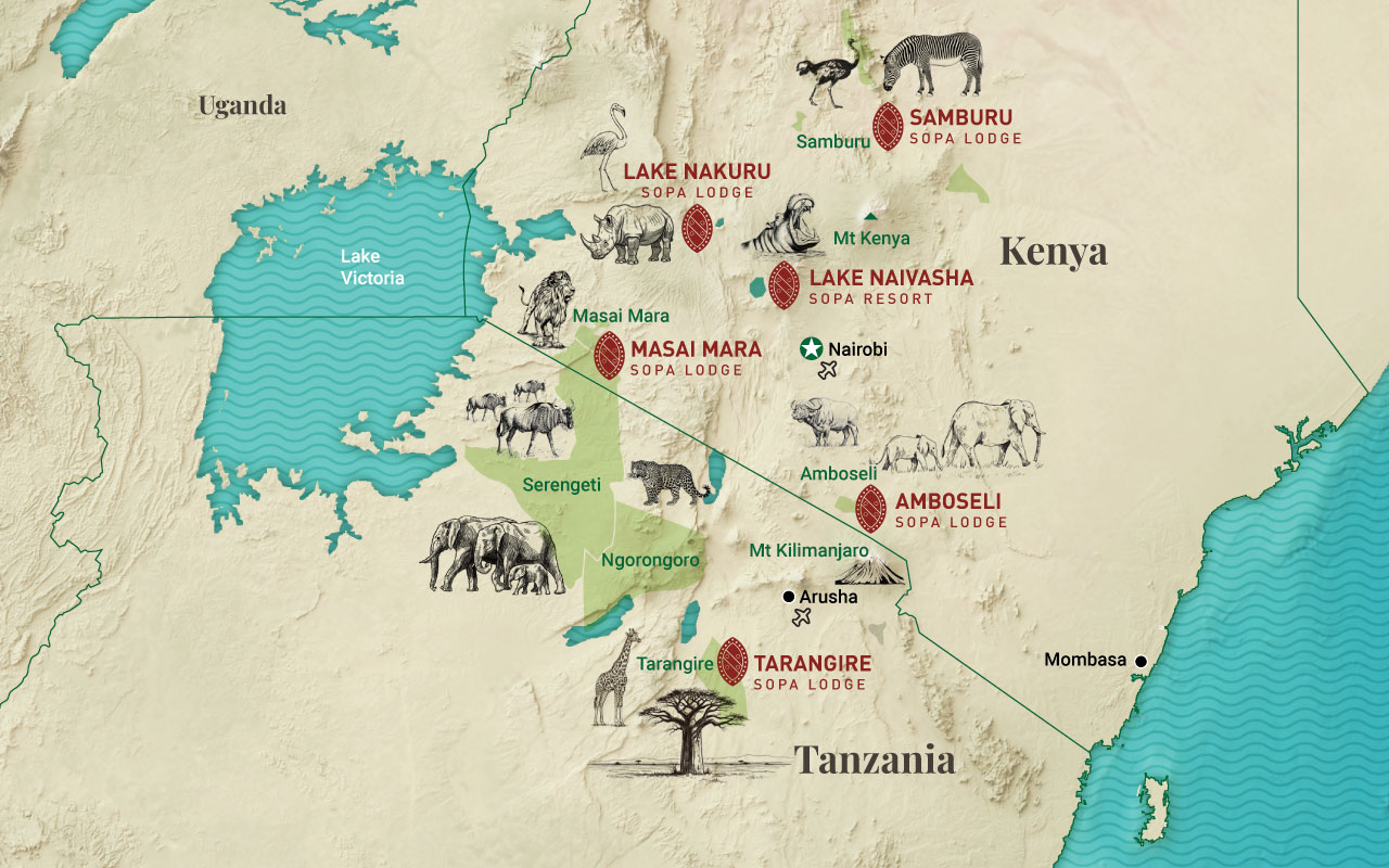sopa lodges map